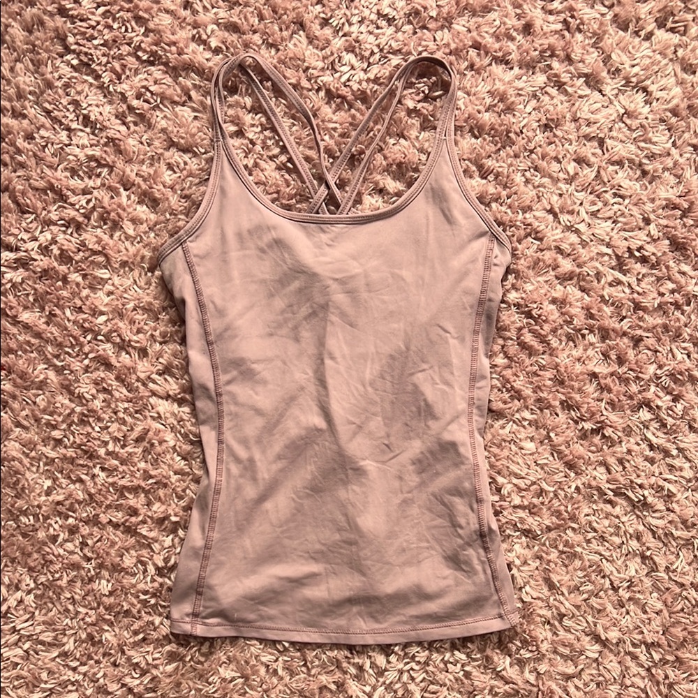 Women's Light Pink Strappy Athletic Top